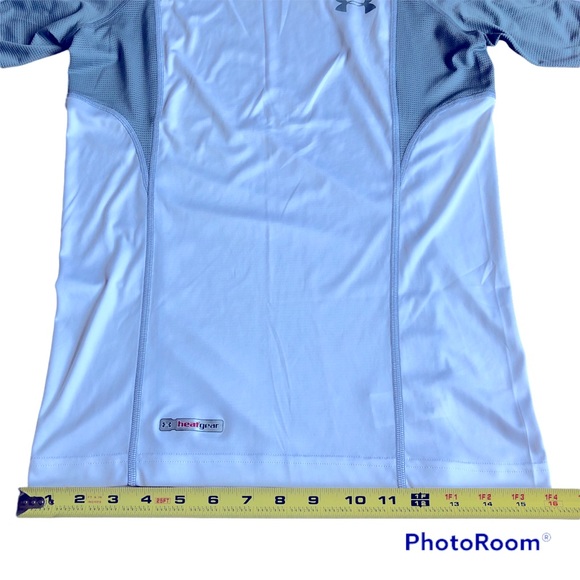 UNDER ARMOUR Fitted Shirt Heat Gear Short Sleeve White Small Men’s - Picture 8 of 13